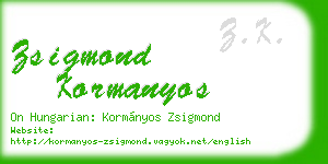 zsigmond kormanyos business card